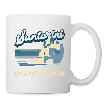 Santorini Where Every Hour Is Golden Hour - Tasse - Weiß - Rechts