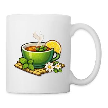 Grüner Kräutertee mit Zitrus - Tasse - Weiß - Rechts