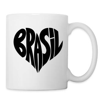 Brasil, Brazil Heart Typography - Mug - white - Right