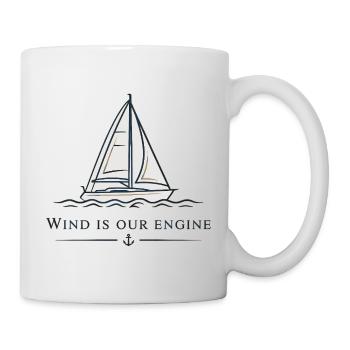 Wind Is Our Engine – Sailing Sailboat - Mug - white - Right