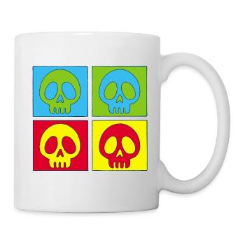 Skulls and four-colour printing - Mug - white - Right