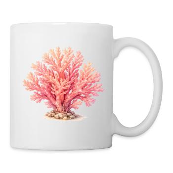 Rosa Koralle Illustration - Tasse - Weiß - Rechts