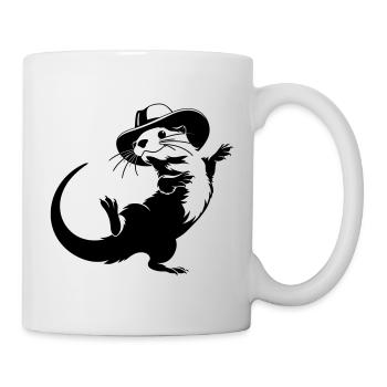 Loutre drôle avec motif de dessin animé chapeau - Mug blanc - blanc - Droite