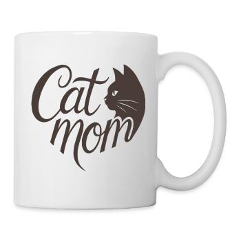 Cat Mom, Katzmama Heart Typography - Mug - white - Right