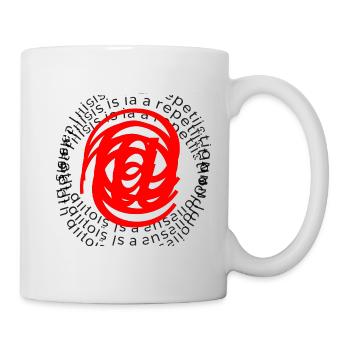 Red spiral in circular text - Mug - white - Right
