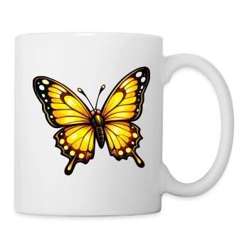 Yellow Orange Butterfly Pattern - Mug - white - Right