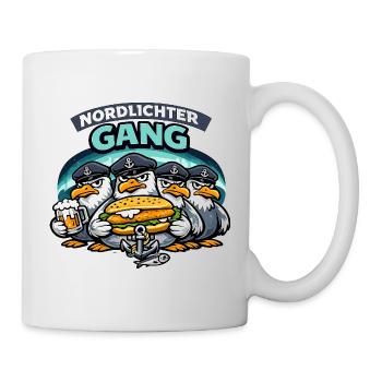 Nordlichter Gang Küstenhumor Möwen Ostsee Nordsee - Tasse - Weiß - Rechts