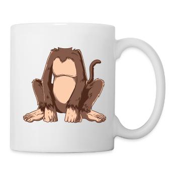 Bigfoot Cartoon Silhouette on Apparel - Mug - white - Right
