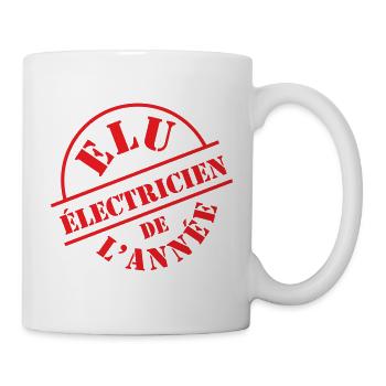 Élu Électricien de l'Année : Le Champion BTP - Mug blanc - blanc - Droite