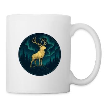 Golden Stag under the Northern Lights - Mug - white - Right
