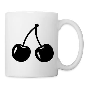 Silhouette cerise – Motif de fruits sucrés - Mug blanc - blanc - Droite