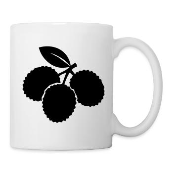Lychee Silhouette – Exotic Fruit Design - Mug - white - Right