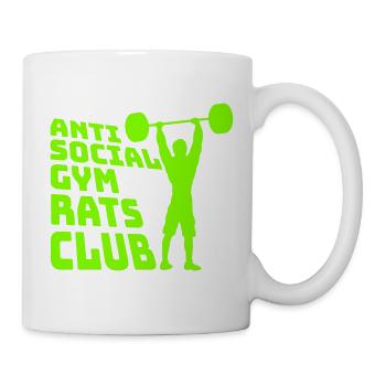 Anti Social Gym Rats Club Lustig Fitness Spruch - Tasse - Weiß - Rechts