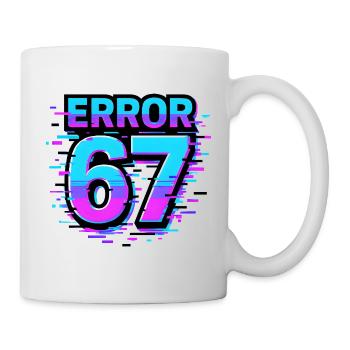 Idée de cadeau Error 67 Six Seven Glitch Cyber Meme - Mug blanc - blanc - Droite