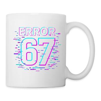 Idée de cadeau Error 67 Six Seven Glitch Cyber Meme - Mug blanc - blanc - Droite