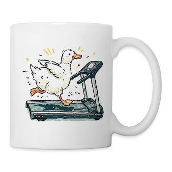 Canard tapis roulant - Mug blanc - blanc - Droite