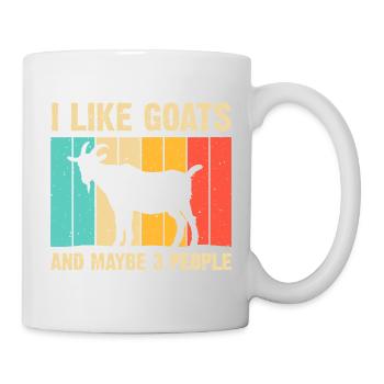 Silhouette de chèvre sur des planches arc-en-ciel - Mug blanc - blanc - Droite