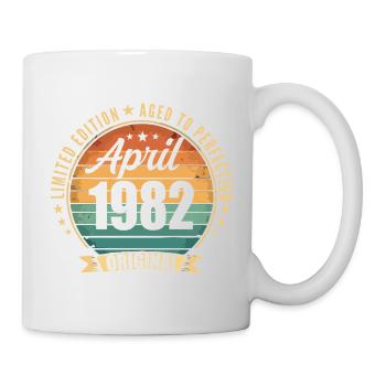 Vintage-Retro-Geburtstagsgeschenk aus dem April 1982 - Tasse - Weiß - Rechts