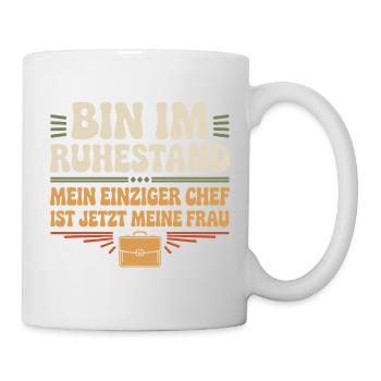 Rentner Bin Im Ruhestand Pensionär Kollege Rente - Tasse - Weiß - Rechts