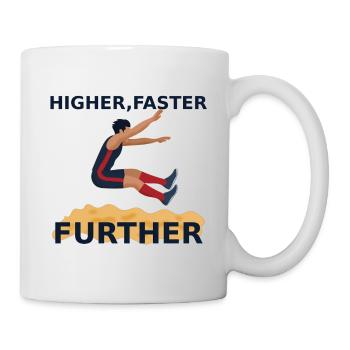 Plus haut, plus vite, plus loin – saut en longueur - Mug blanc - blanc - Droite