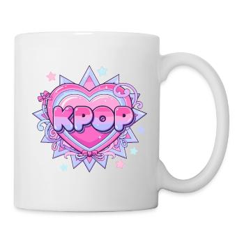 KPOP Pastell Herz Glow Design - Tasse - Weiß - Rechts