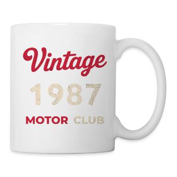Année de naissance rétro du Motor Club vintage 1987 - Mug blanc - blanc - Droite