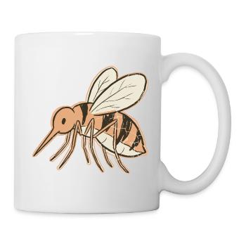 Vintage-Tiger mit Mückenbienen-Cremestreifen - Tasse - Weiß - Rechts