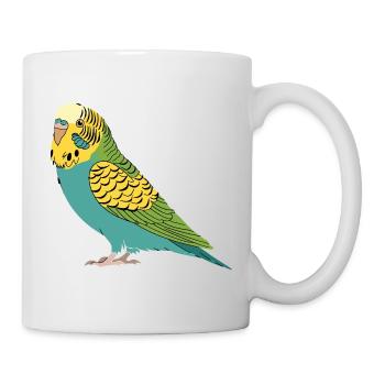 Budgie Green Yellow Turquoise Parakeet Parrot - Mug - white - Right