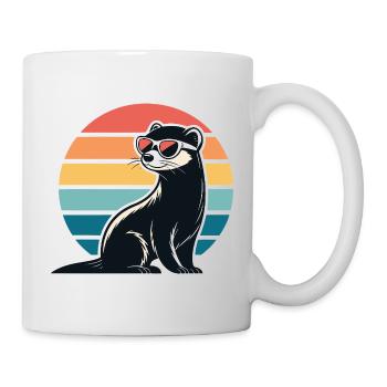 Retro ferret in the sun - Mug - white - Right