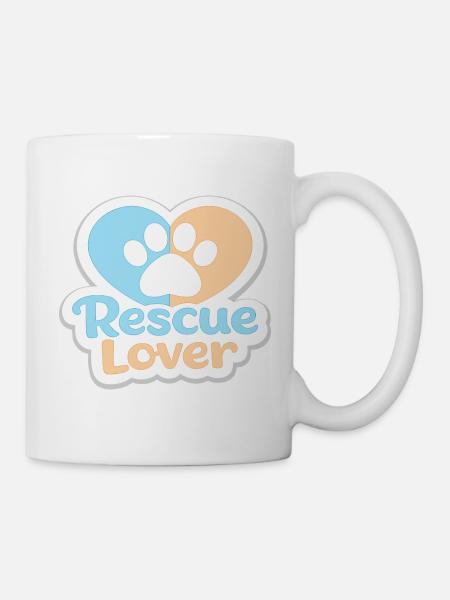 Rescue Lover Pfotenherz - Tasse - Weiß