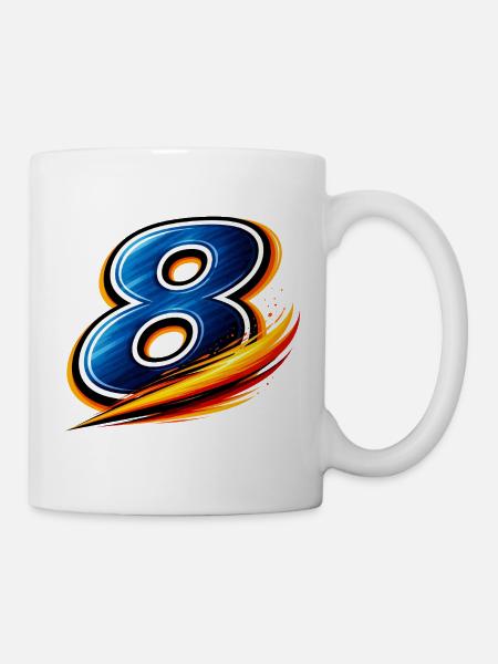 Nummer 8 Fußball Shirt Mittelfeld Allrounder - Tasse - Weiß