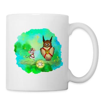 Souris et Hibou Chercheur Stellaire - Mug blanc - blanc - Droite