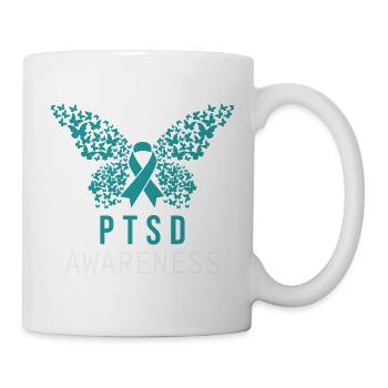 PTSD Awareness Butterfly Wings - Mug - white - Right