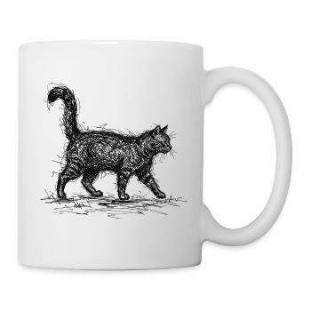 Cat Sketch – Minimalist Cat Design - Mug - white - Right