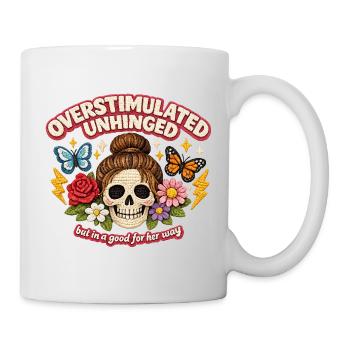 Overstimulated Skull with Flowers Patch - Mug - white - Right