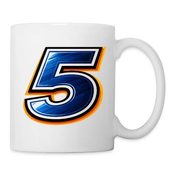 Number 5 Football Jersey Sporty Design - Mug - white - Right