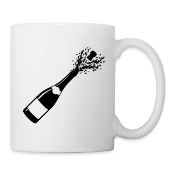 Silhouette Pop en bouteille pétillante - Mug blanc - blanc - Droite