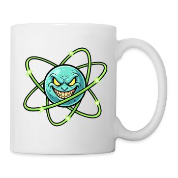 Grimmiger Mond mit Atomring - Tasse - Weiß - Rechts