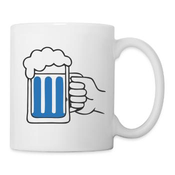 Tenir la main une chope de bière Santé - Mug blanc - blanc - Droite