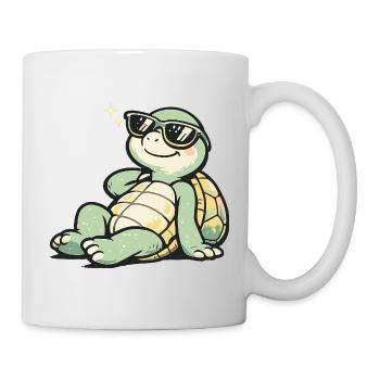 Sonnenschildkröte mit Stil - Tasse - Weiß - Rechts