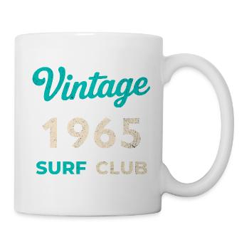 Vintage 1965 Surf Club Retro Geburtsjahr Geschenk - Tasse - Weiß - Rechts