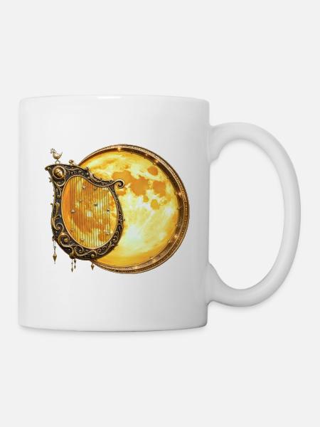 Goldene Mondharfe - Tasse - Weiß