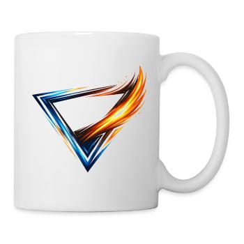 Triangle de design de justaucorps Bleu Orange Style Dynamique - Mug blanc - blanc - Droite