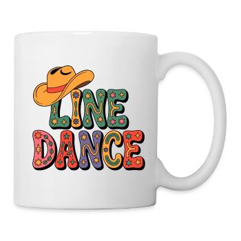 Line Dance Retro Cowboyhut - Tasse - Weiß - Rechts