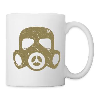 Masque à gaz grunge Particules nucléaires radioactives - Mug blanc - blanc - Droite