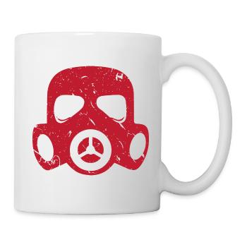 Masque à gaz grunge Particules nucléaires radioactives - Mug blanc - blanc - Droite