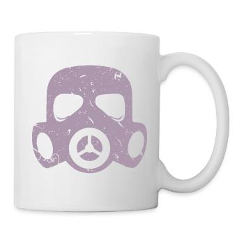 Masque à gaz grunge Particules nucléaires radioactives - Mug blanc - blanc - Droite