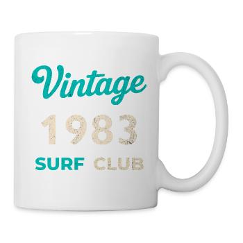 Cadeau vintage de l’année de naissance rétro du Surf Club 1983 - Mug blanc - blanc - Droite