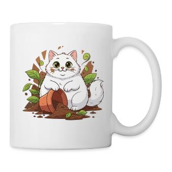 Garden cat in a pot adventure - Mug - white - Right
