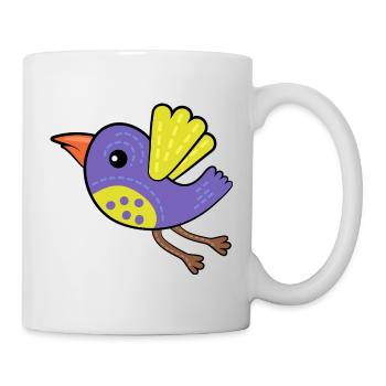 Kleiner Lila Vogel - Tasse - Weiß - Rechts